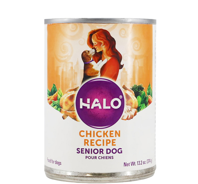 Halo 嘿囉 熟齡犬 罐頭飼料 關節保健, 鮮燉雞肉, 374g, 1罐