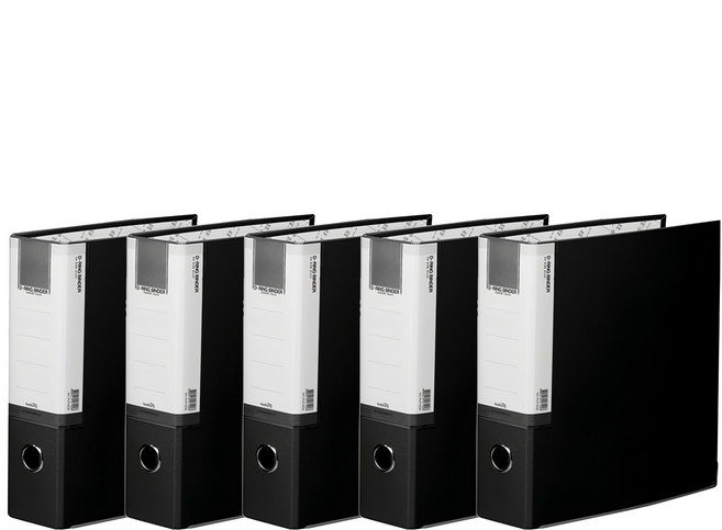 A4 合紙 D型環 9CM 3孔活頁夾 BR937, 黑色, 5個