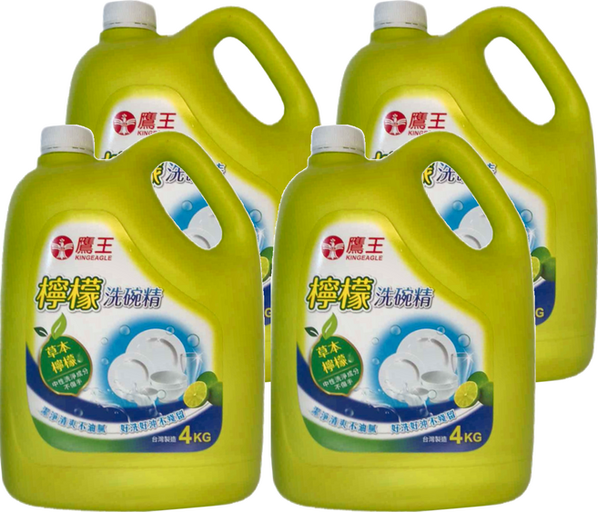 KINGEAGLE 鷹王 檸檬洗碗精, 4kg, 4桶