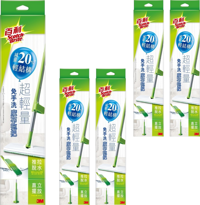 3M Scotch-Brite 百利 免手洗魔布拖把, 5支