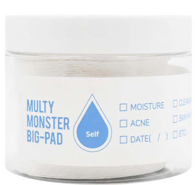 COACOS Multy Monster 化妝棉 Set 大尺寸雙面壓花, 70片, 1罐