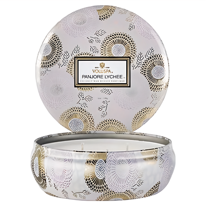 VOLUSPA 天然蠟燭 3芯錫蠟燭, 梨香荔枝, 340g, 1個