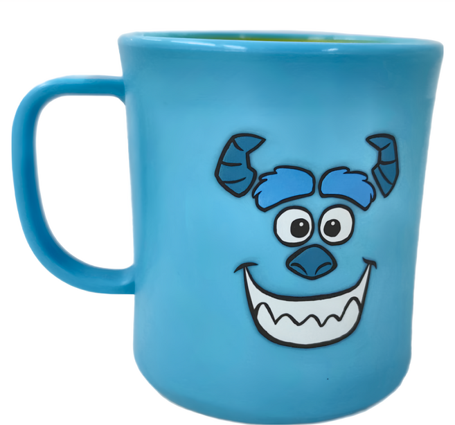 LiLFANT 怪獸電力公司 毛怪雙色把手杯 300ml, 藍色 + 黃色, 1個