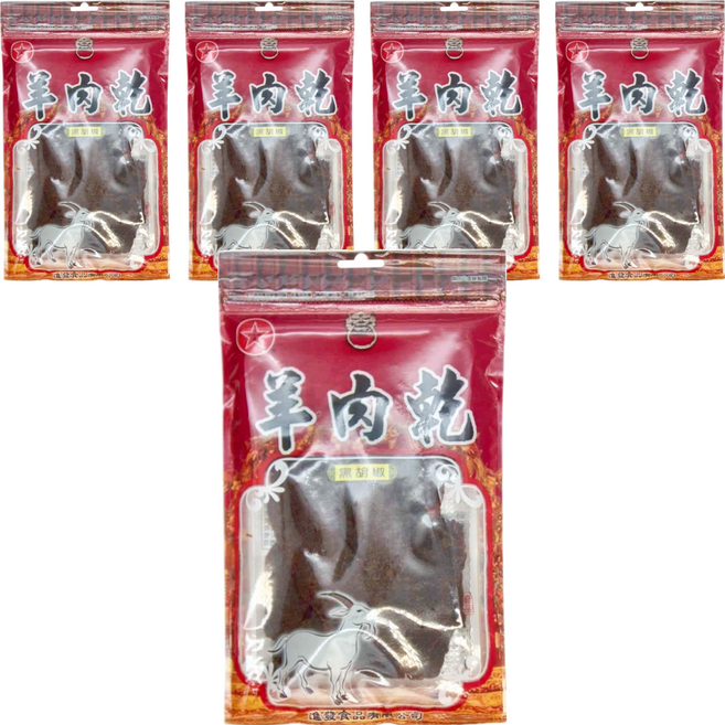 進發 羊肉乾 黑胡椒, 150g, 5包