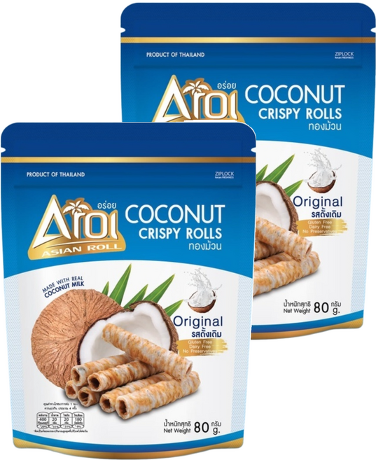 Aroi 原味蛋捲, 2包, 80g