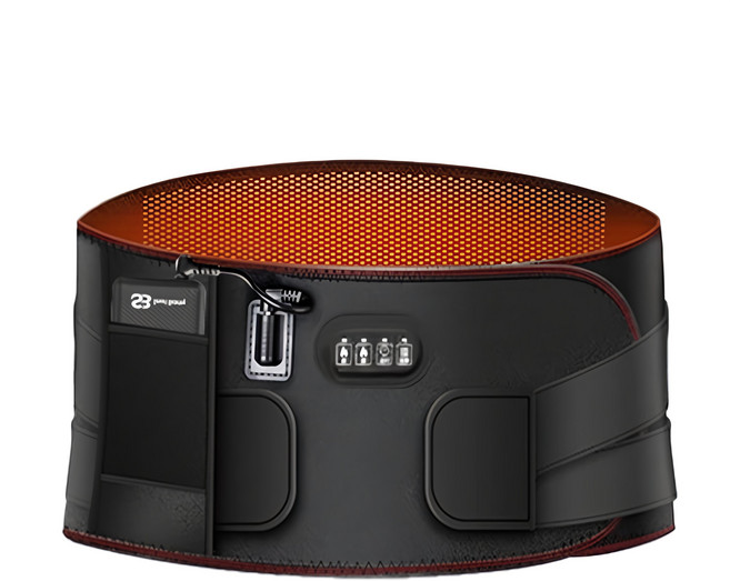 Smart Bearing 智慧魔力 頂級款充插電式遠紅外熱敷震動定時按摩無線彈力鬆緊護腰帶, 黑色