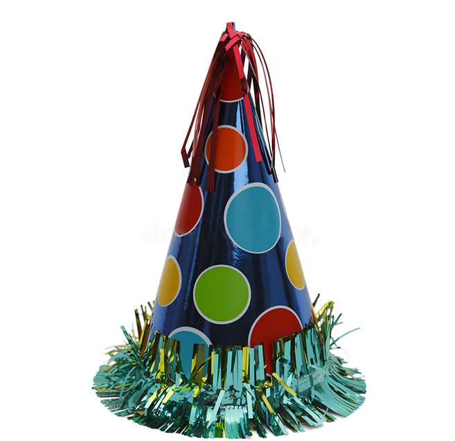 SUPER PARTY 派對城 派對帽 9吋(直徑12 x 22.8cm), 1個, 繽紛點點