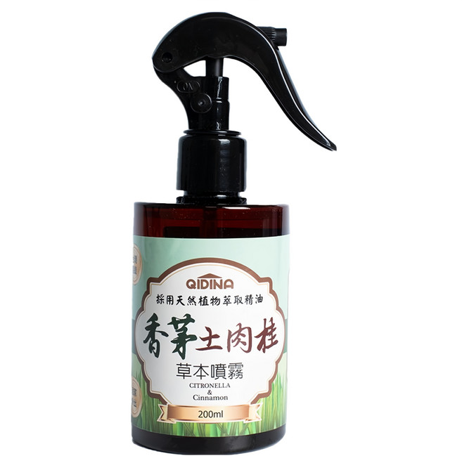 QIDINA 奇蒂可 天然草本香茅土肉桂噴霧, 香茅 + 肉桂, 1瓶, 200ml