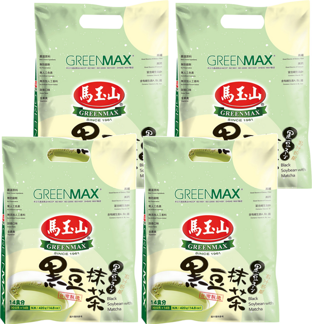 馬玉山 黑豆抹茶, 30g, 14包, 4袋