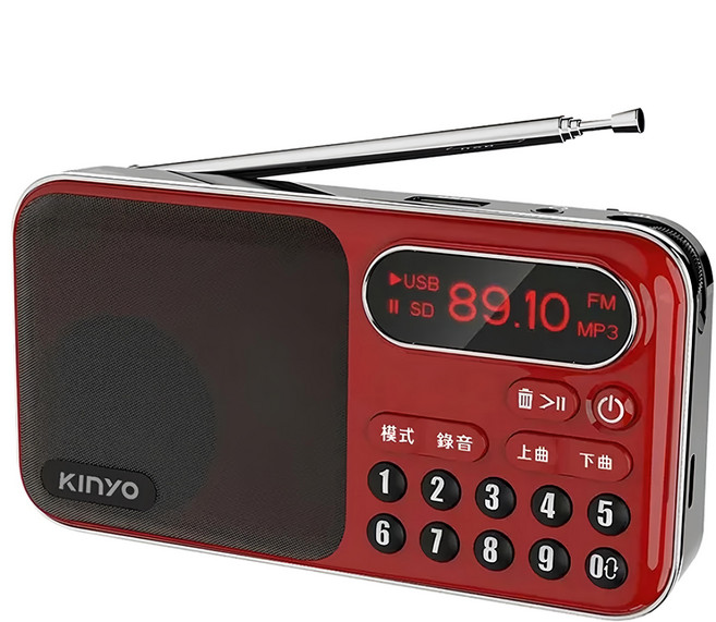 Kinyo 收音機 123 x 32 x 64mm 223g, RA-5516, 1個