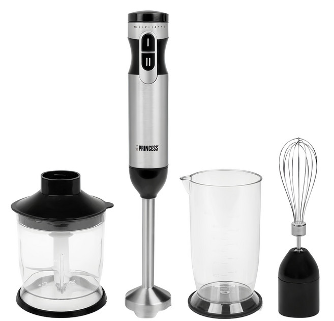 PRINCESS 荷蘭公主 4刀食物調理攪拌棒 300W 10段變速 豪華組, 221225, 1組