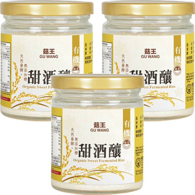 菇王 有機甜酒釀, 240g, 3罐