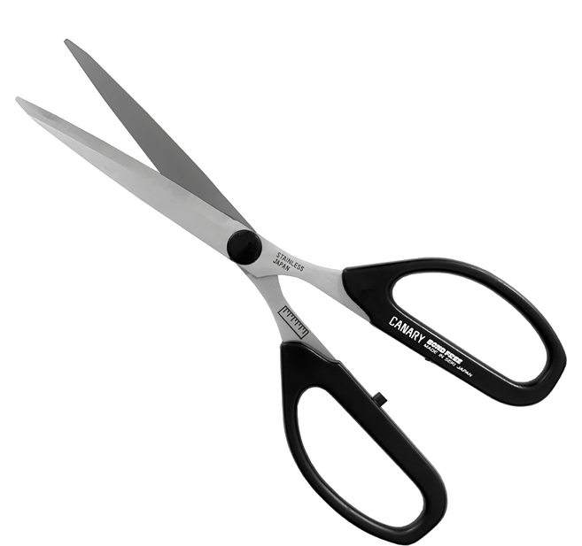 CANARY 長谷川刃物 不沾膠長刃剪刀 SBS-1500M 附刻度, 1支, 黑色
