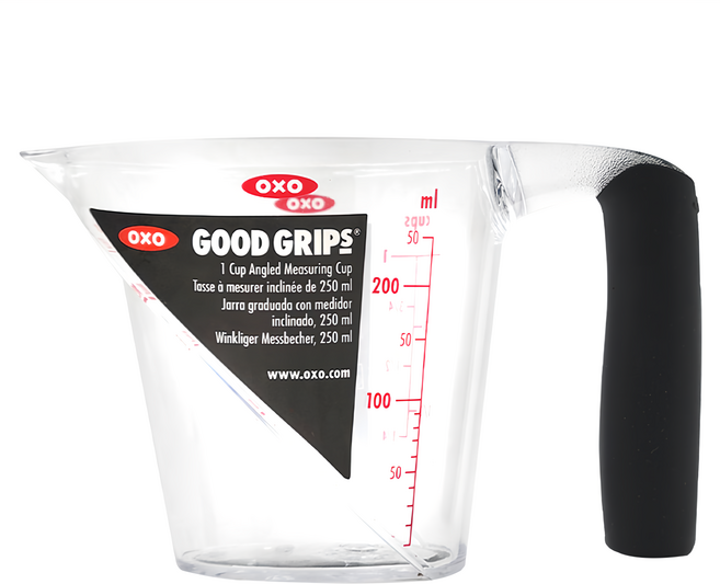 OXO 輕鬆看量杯, 透明 + 黑色, 250ml, 1個