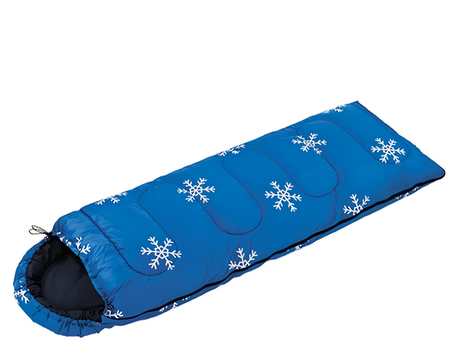 wildfun 野放 標準款睡袋 SC002 展開210 x 70cm 收納40 x 20cm, 寶藍白雪花, 1個