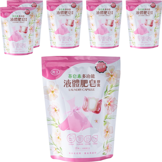 LANOWN 南王 多功能液體肥皂膠囊補充包 桃花香, 35顆, 6袋