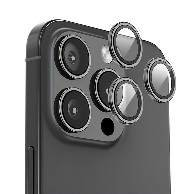 STAR 訊鋒科技 航太鋁金屬 鏡頭保護貼 for iPhone 16 Pro 9H硬度 疏水疏油 高清透明玻璃 黑色