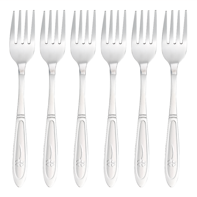 K.G.M 金嘉美 幸運草中餐叉 17.4 x 2.2cm 26g J-476 6支, 銀色