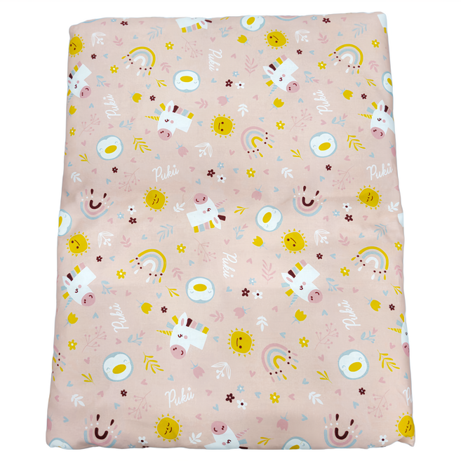 PUKU 藍色企鵝 輕柔印花被 100%純棉 親膚, 小馬 粉色