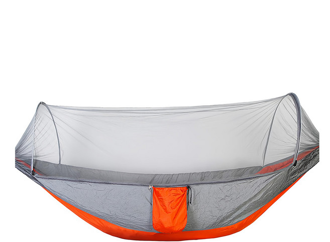 捷華 速開蚊帳吊床 灰網, 灰色 + 橘色