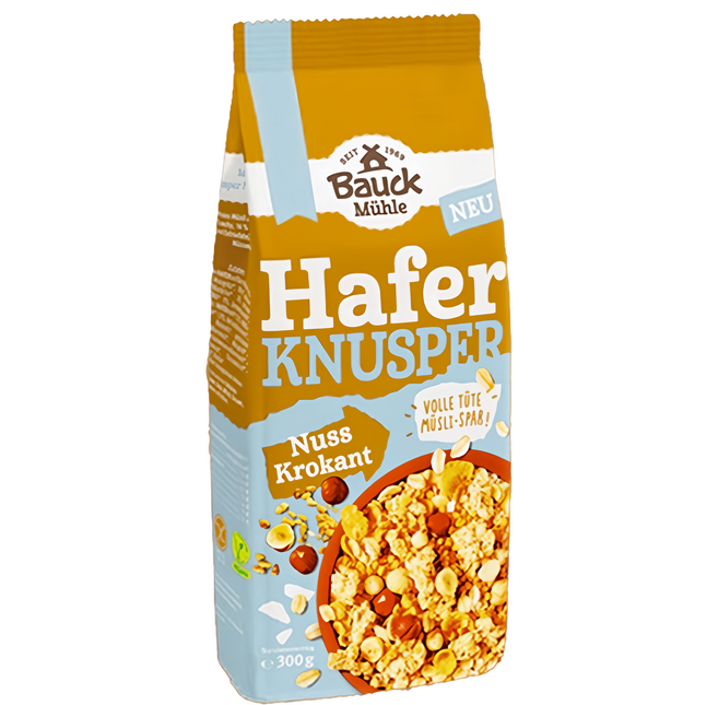 Bauck Muhle 寶客 無麩質堅果燕麥脆片, 300g, 1包