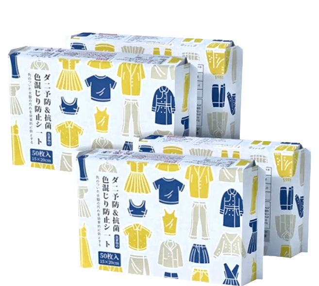 Mega 神奇衣物防染色片 吸色棉片, 50片, 4包