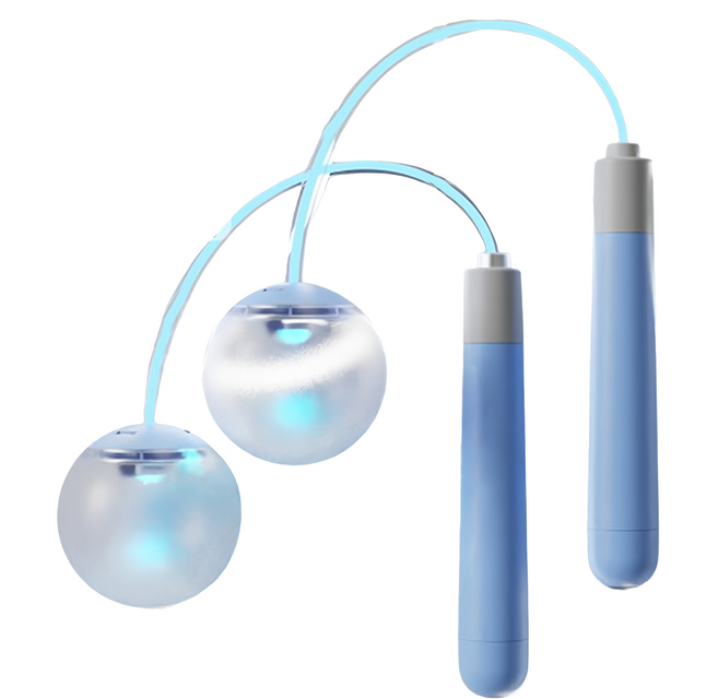 螢光運動健身無繩跳繩 球款, 星空藍, 1組