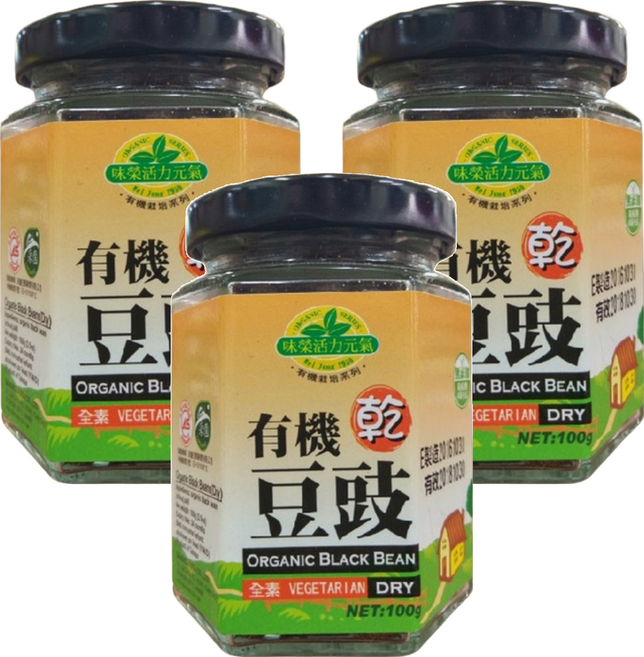 味榮 有機乾豆鼓 小, 100g, 3罐