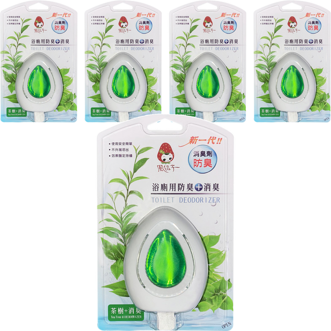 風信子 浴廁用消臭器 茶樹+消臭 1入, 5個, 12ml
