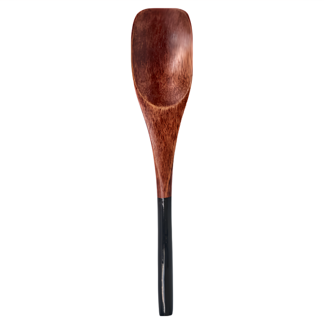 SAWATOUKI 佐和陶瓷 黑13漆器甜點匙 日本製 13 x 3cm, 黑色 + 木色, 1支