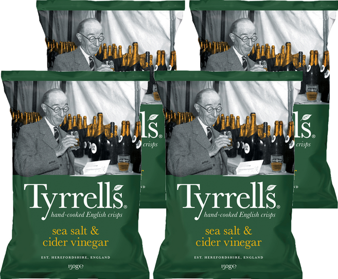 Tyrrells 泰勒思 洋芋片 海鹽蘋果醋口味, 150g, 4包