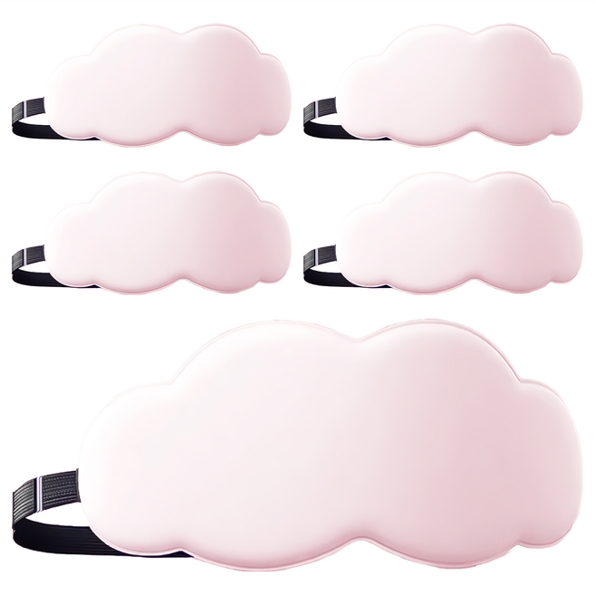 3D雲朵冰絲眼罩 清新粉 5個, 5個裝, 1組