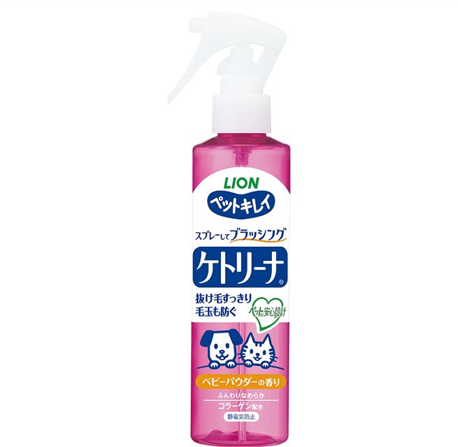 LION 獅王 Pet Clean 順毛芳香噴霧劑 犬貓用 嬰兒爽身粉香, 200ml, 1瓶