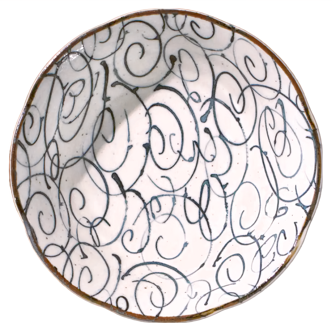 8井 陶瓷碗 -30°C~100°C 日本製 19.5cm x 7.5cm 850mL, 繪亂紋 白色, 1個
