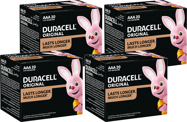 台灣公司貨 DURACELL 金頂 經典AAA鹼性電池 4號, 20個裝, 4盒