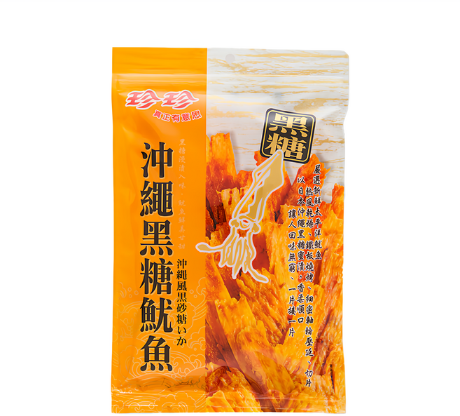珍珍 沖繩黑糖魷魚絲, 75g, 1包