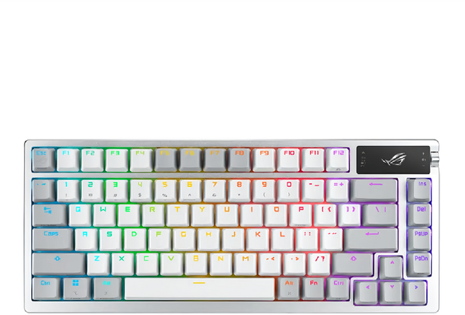 ASUS 華碩 電競有線 + 無線機械鍵盤 原廠保固, ROG Azoth, 白色, 茶軸