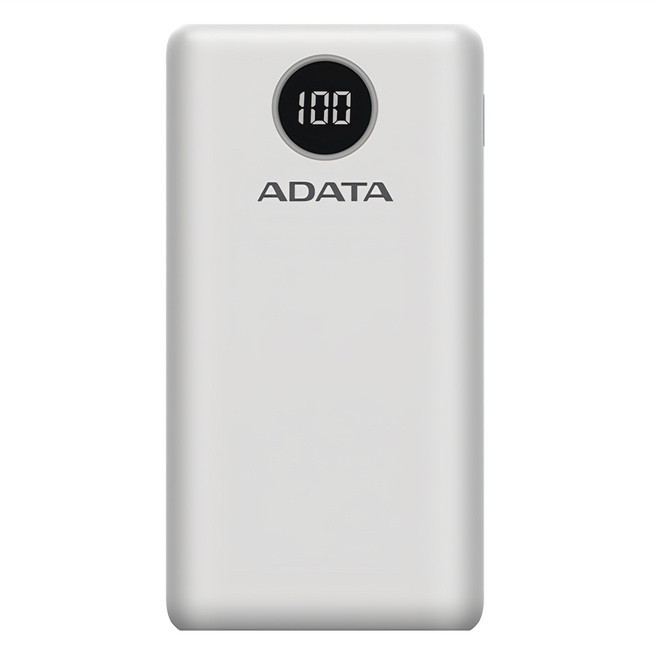ADATA 威剛 快充行動電源 20000mAh USB-A + Type-C, P20000QCD, 白色, 1個