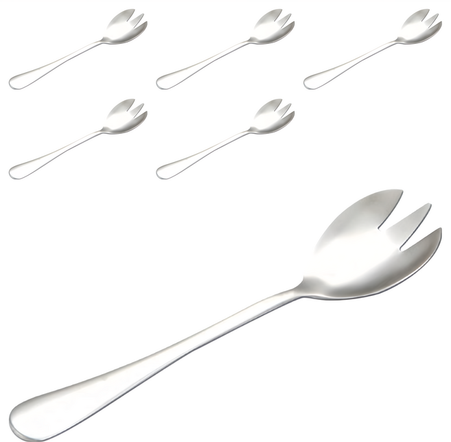 410不鏽鋼餐具組 沙拉攪拌勺 6入, 銀色, 1組