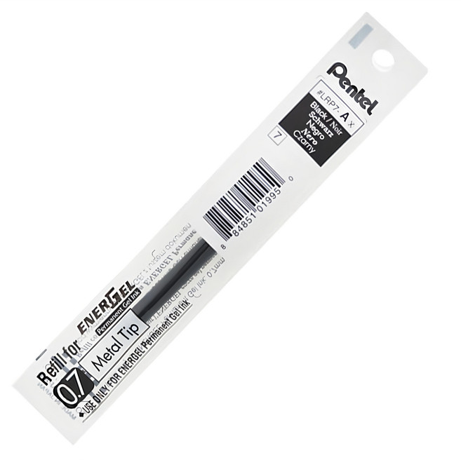 Pentel 飛龍文具 ENERGEL 極速鋼珠筆筆芯 0.7mm LR7-AX, 黑色, 12支