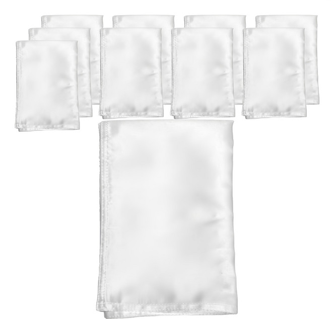 LIFE 來福牌 亮面口布 50 x 50cm, 1組, 5條, 白色