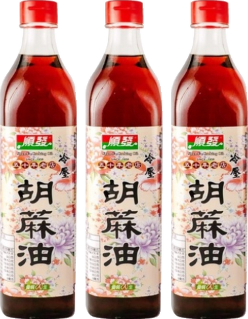 順發油品 冷壓胡麻油, 520ml, 3瓶