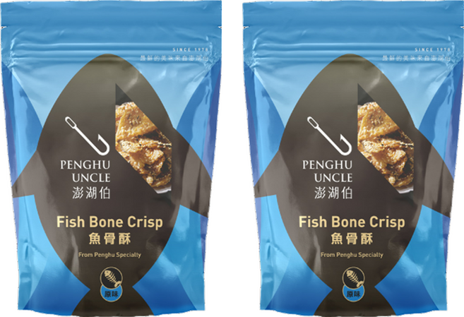 澎湖伯 魚骨酥 原味 魚骨裹上麥芽糖撒上芝麻 又甜又脆, 100g, 2包