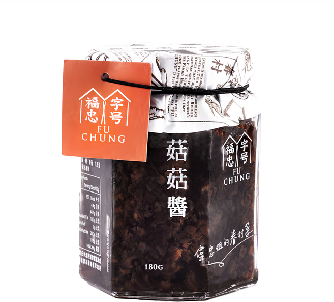 福忠字號 菇菇醬 厚質香菇慢火熬製 富咬勁素食美味, 180g, 1罐