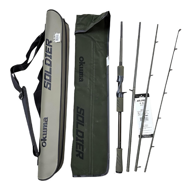 okuma 寶熊釣具 路亞竿 特戰Soldier 直柄, 黑色 + 綠色