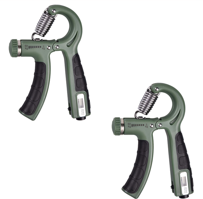 LEADER X Mellow Morandi 可調節智能計數握力器 50~60kg 綠色, 2個