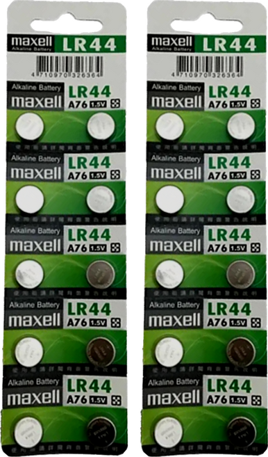 maxell 台灣公司貨 鹼性鈕扣型電池 LR44, 10顆, 2組
