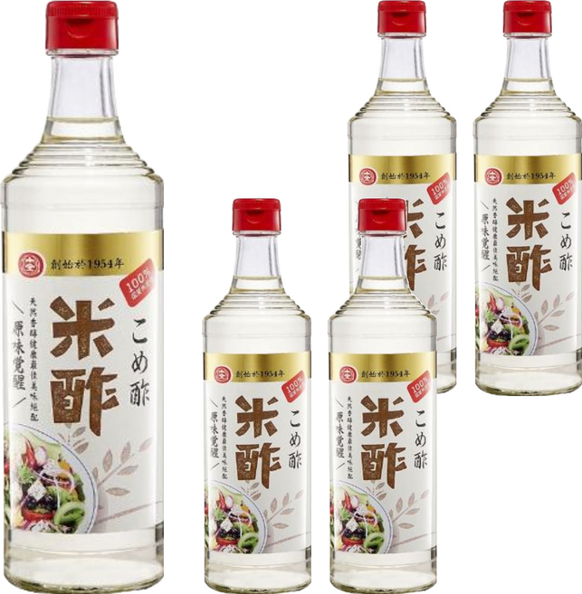 十全 米醋 100%台灣糯米釀製 口感濃郁渾厚, 300ml, 5瓶