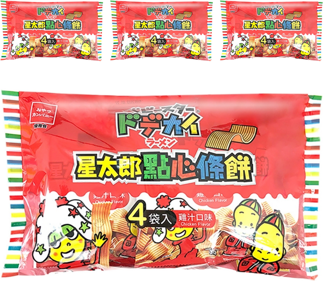 OYATSU 優雅食 BABY STAR 星太郎 點心條餅 中雞汁分享包 4入, 128g, 4袋