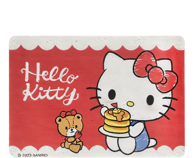 U-House 樺新 Sanrio 三麗鷗 HELLO KITTY刮泥地墊, 甜甜鬆餅 紅色, 1個